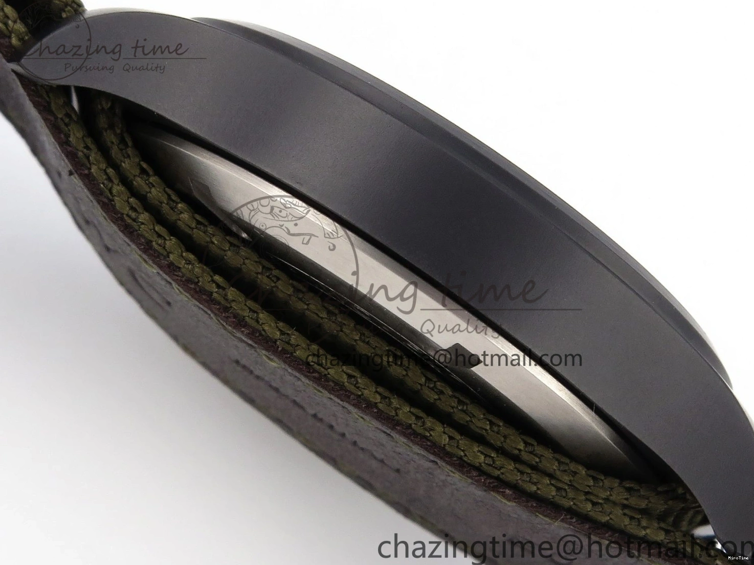 MIROTIME 0519 Mark XVIII Top Gun “SFTI” Black Ceramic IW324712 ZF 1:1 Best Edition on Green Nylon Strap A Tailored 7025